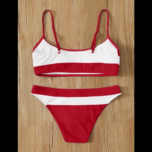 🔴Color block bikini swimsuit cheeky lifeguard - Picture 3 of 3